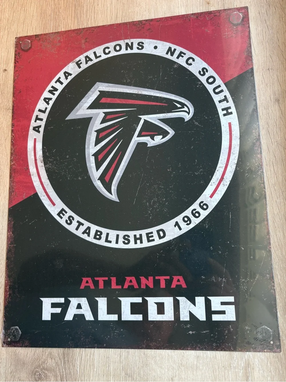 Atlanta Falcons Metal Sign, 16”x12.5” NFL Football Decor. NFC South.